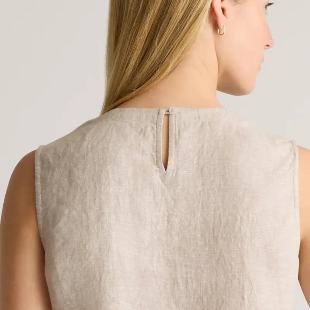 Quince Women's 100% European Linen Tank Flax Sleeveless Top M - Picture 4 of 5